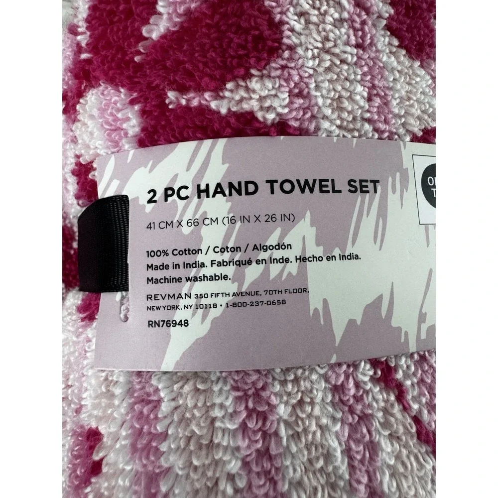 New BETSEY JOHNSON‎ Smiley Daisy Pink 2 Bath Towel And 2 Hand Towel Set